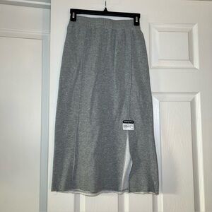 Chuu Cotton Blend Pencil Midi Sweat Skirt